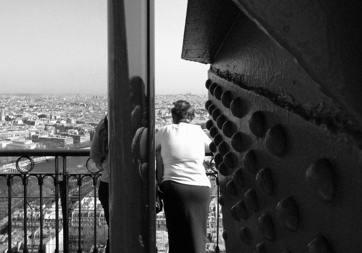 Behind the Eiffel visitor