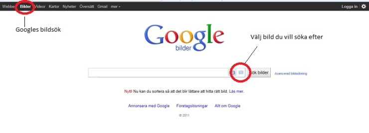 Bildsöksfunktion Google