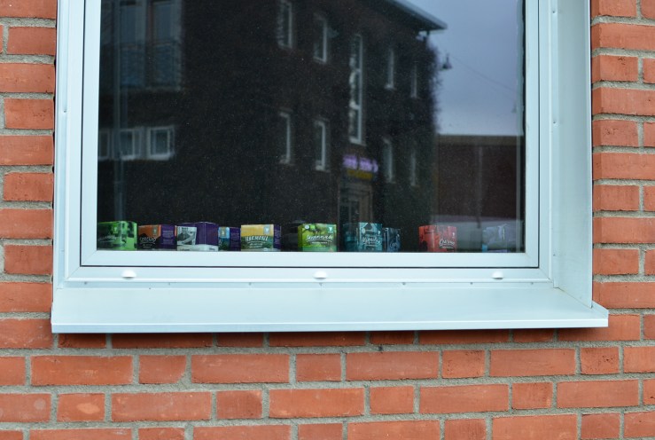 Löfbergs kaffe i fönstret